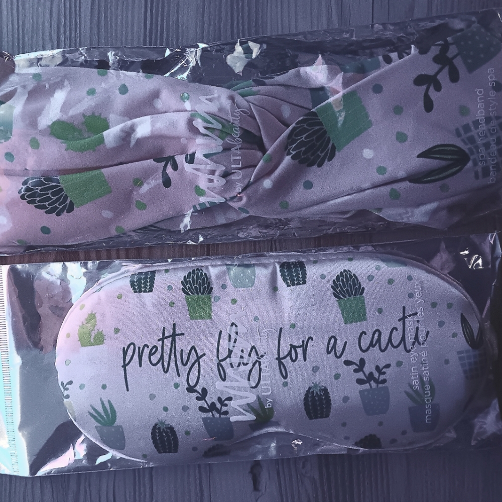 WHIM by ULTA BEAUTY Spa Headband AND Satin Eye Mask. NEW!!